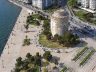 white tower aerial view in thessaloniki